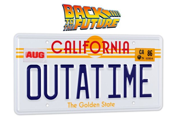 Zurück in die Zukunft Replik 1/1 Outatime DeLorean Nummernschild