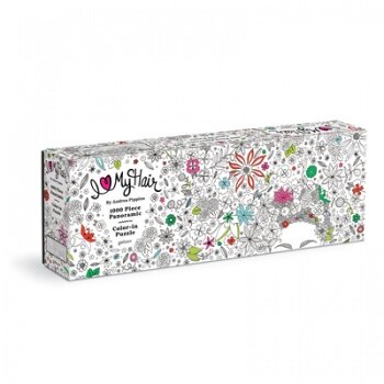 Andrea Pippins Flowers In Your Hair Color-In 1000 Piece Panoramic Puzzle