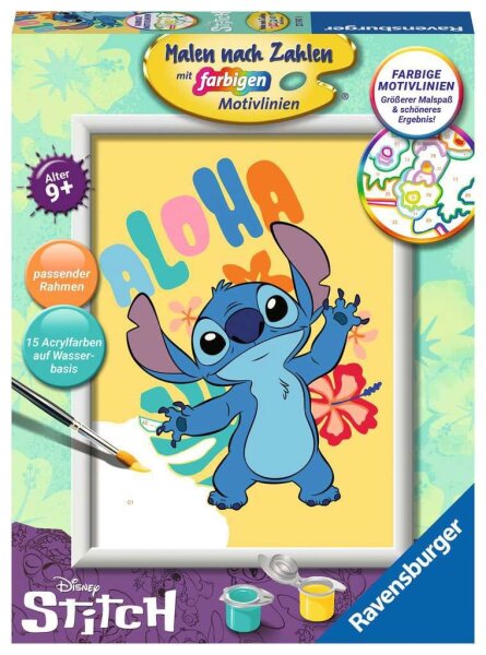 Disney Malen nach Zahlen Malset Aloha Stitch 18 x 24 cm *DE*