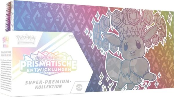 Pokemon TCG KP08.5 Karmesin & Purpur – Prismatische Entwicklungen - Super Premium-Kollektion Evoli - Deutsch