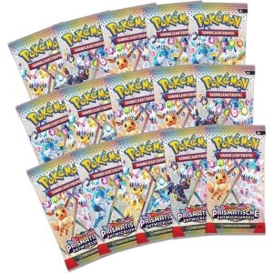 Pokemon TCG KP08.5 Karmesin & Purpur – Prismatische Entwicklungen - Super Premium-Kollektion Evoli - Deutsch