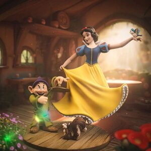 Schneewittchen und die sieben Zwerge Art Scale Statue 1/10 Snow White and Dopey 21 cm