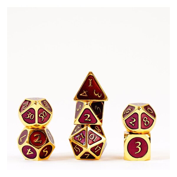 FanRoll Würfel Set Gold with Purple Enamel (7)