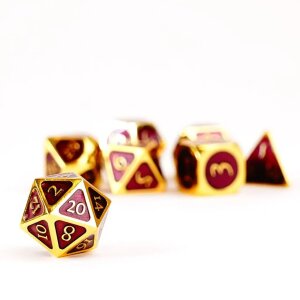 FanRoll Würfel Set Gold with Purple Enamel (7)