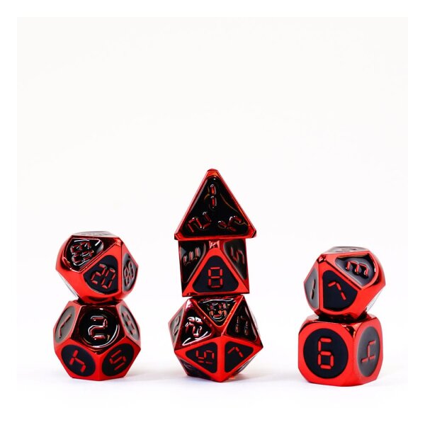 FanRoll Würfel Set Red with Black Enamel (7)
