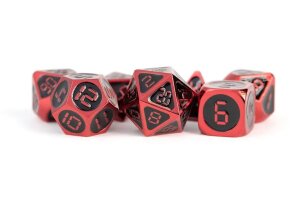 FanRoll Würfel Set Red with Black Enamel (7)