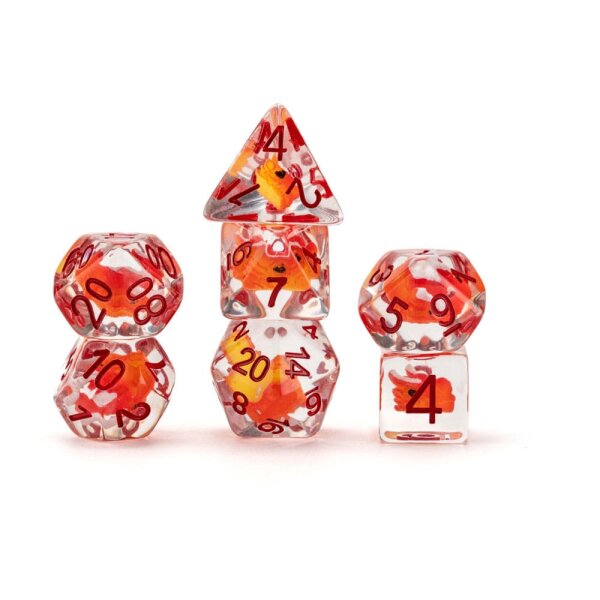 Dragon Storm Inclusion Würfel Set Red Dragon (7)