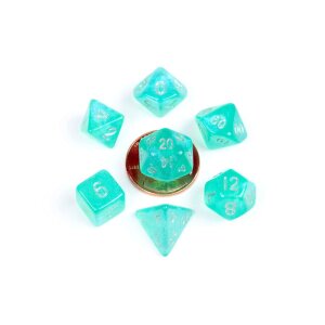 FanRoll Mini Würfel Set Stardust Turquoise (7)
