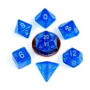 FanRoll Mini Würfel Set Stardust Blue with Silver...