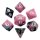 FanRoll Mini Würfel Set Pink/Black with White Numbers (7)