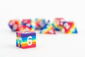 FanRoll Sharp Edge Silicone Würfel Set Rainbow (7)