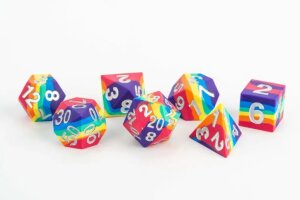 FanRoll Sharp Edge Silicone Würfel Set Rainbow (7)