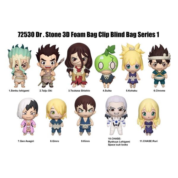 Dr. Stone 3D PVC-Taschenanhänger Series 1 Display (24)
