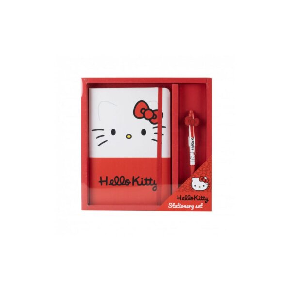 Sanrio Notizbuch mit Kugelschreiber Geschenk-Set Hello Kitty
