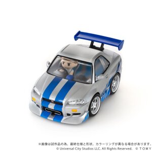 Fast & Furious Q-Village Fahrzeug mit Minifigur Nissan Skyline GT-R (R34) 9 cm