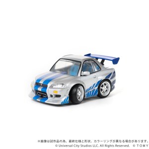 Fast & Furious Q-Village Fahrzeug mit Minifigur Nissan Skyline GT-R (R34) 9 cm