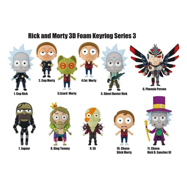 Rick and Morty PVC-Taschenanhänger Series 3 Display (24)