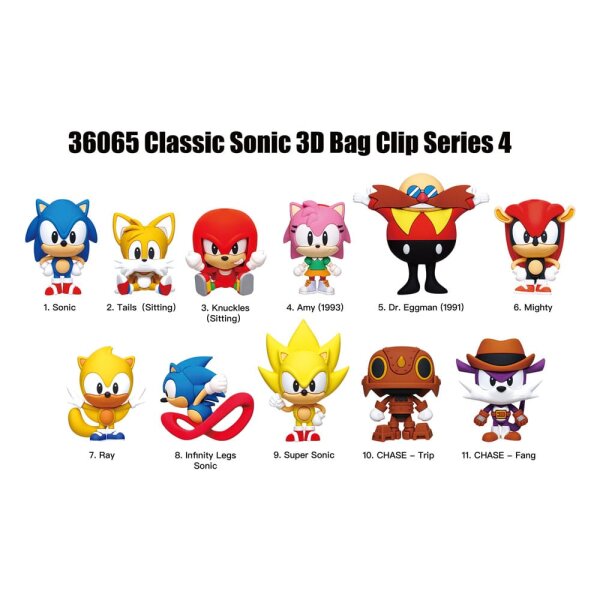 Sonic the Hedgehog PVC-Taschenanhänger Series 4 Display (24)