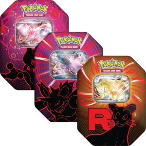 Pokemon TCG Tin 123 Team Rocket 3er Set Mewtu Nidoking...