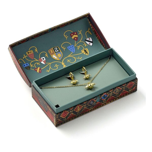 Harry Potter: Quidditch Golden Snitch Halskette und Ohrringe Geschenkset (Goldfarben)