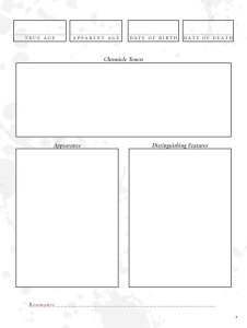 Vampire: The Masquerade 5th Edition RPG Journal Expanded Character Sheet Journal *EN*