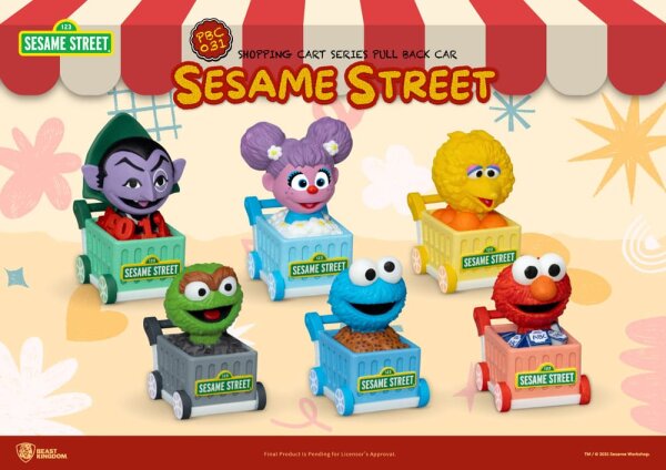 Sesamstraße Rückziehautos Einkaufswagen Blind Box (6) 5 cm