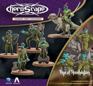Heroscape Armeeerweiterung Age of Annihilation Chain Gruts & Ramosaur Rider (Common) *EN*