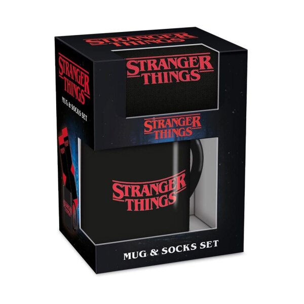 Stranger Things Tasse & Socken Set Logo