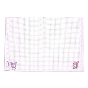 Sanrio Notizbuch Kuromi & My Melody Pastel Flower Holographic Checkered