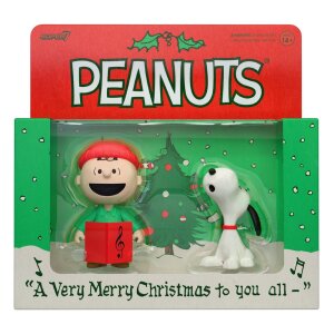 Peanuts ReAction Actionfiguren 2er-Pack Charlie Brown and Snoopy (Caroling) 10 cm
