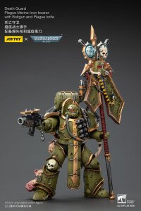 Warhammer 40,000 Actionfigur Death Guard Plague Marine Icon bearer with Boltgun and Plague knife 12 cm