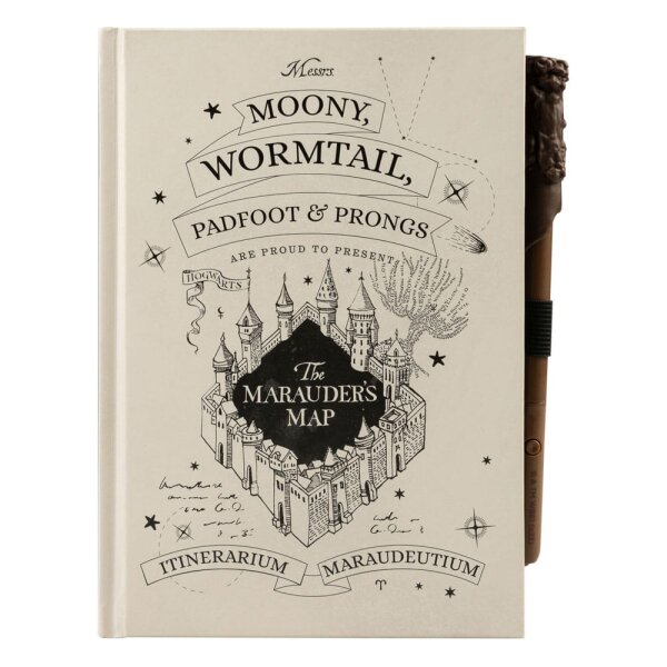 Harry Potter Premium Notizbuch A5 mit Licht Marauders Map