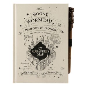 Harry Potter Premium Notizbuch A5 mit Licht Marauders Map