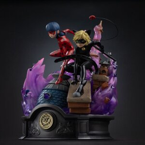 Miraculous Deluxe Art Scale Statue 1/10 Lady Bug and Cat Noir Signed Edition 23 cm