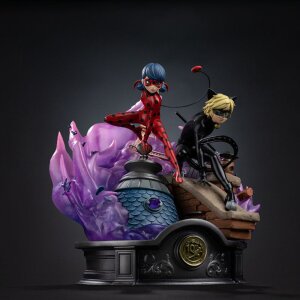 Miraculous Deluxe Art Scale Statue 1/10 Lady Bug and Cat Noir Signed Edition 23 cm