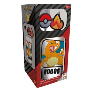 Pokemon Glas Tumbler mit Trinkhalmen Glurak 480 ml