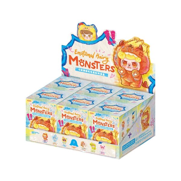 QKid: Emotional Hairy Monsters Series Blind Box Figur 12 - 14 cm Display (6)
