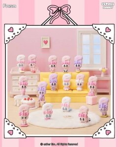 Esther Bunny Blind Box Minifiguren Little Vlog Bunny Face Series 6 cm Display (6)