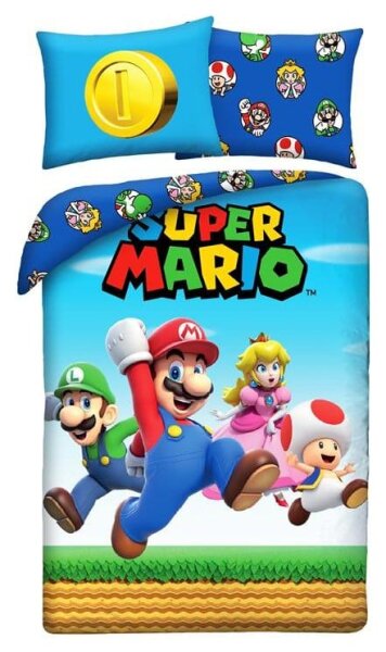 Super Mario Bettwäsche Ver. 5 140 x 200 cm / 70 x 90 cm