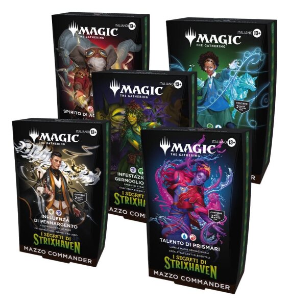 Magic the Gathering I Segreti di Strixhaven Commander Decks Umkarton (5) italienisch