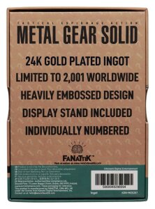 Metal Gear Solid 2 Metallbarren Snake 24k Gold Plated Limited Edition
