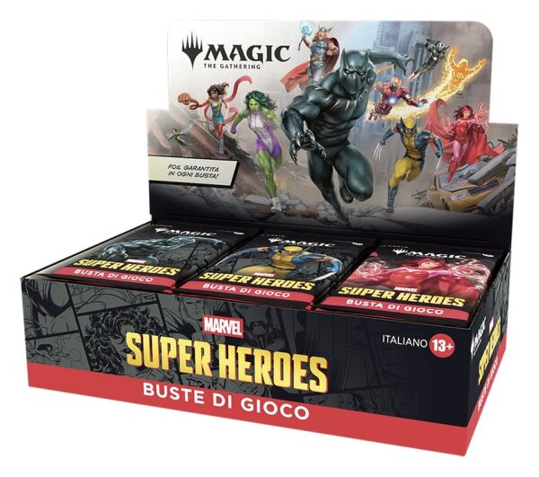Magic the Gathering Marvel Super Heroes Play-Booster Display (30) italienisch