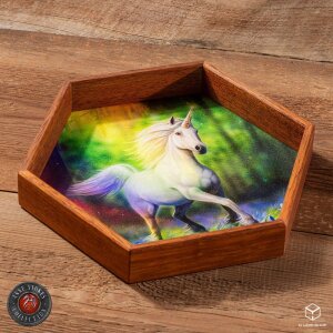 Anne Stokes Würfelbrett Chase The Rainbow 20 cm