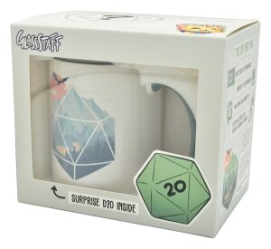 Glassstaff Geschenkbox Tasse & Würfel D20 A D20 Scene