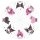 Sanrio Pink Black Party Series Regenschirm Kuromi & My Melody Transparent