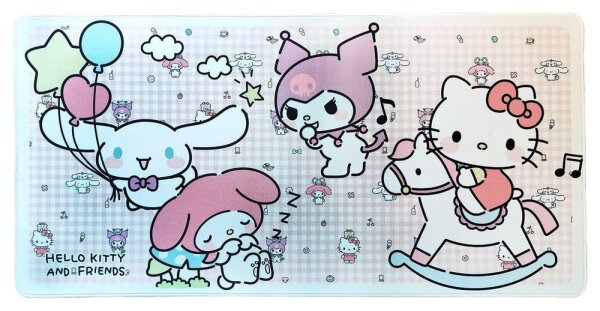 Sanrio Pink Black Party Series XXL Mousepad Hello Kitty & Friends Infant Style