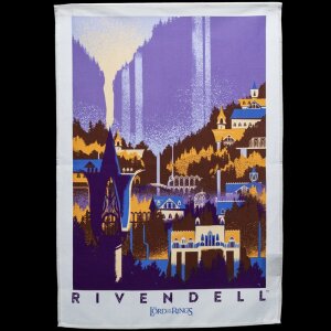 Herr der Ringe Geschirrtuch 2er Pack Rivendell & Hobbiton 70 cm