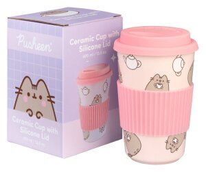 Pusheen Keramikbecher mit Deckel 400 ml