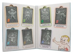 Fallout Metallbarren mit Album S.P.E.C.I.A.L. Perk Card...