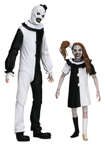 Terrifier 2 2er-Pack Actionfiguren Ultimate Art the Clown & Little Pale Girl 18 cm